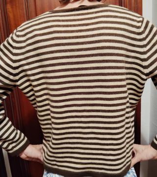 Jersey unisex rayas beige-marrón