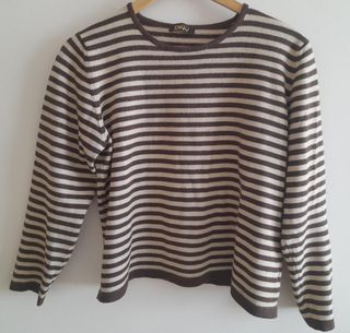 Jersey unisex rayas beige-marrón