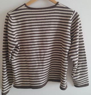 Jersey unisex rayas beige-marrón