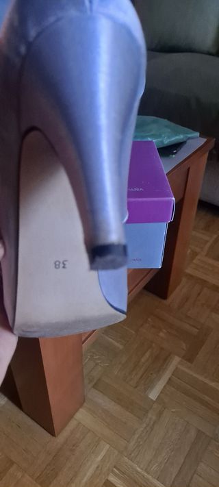 Zapatos tacón plata 38 Fiesta