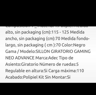 Silla Gaming NEO - Negra y Blanca