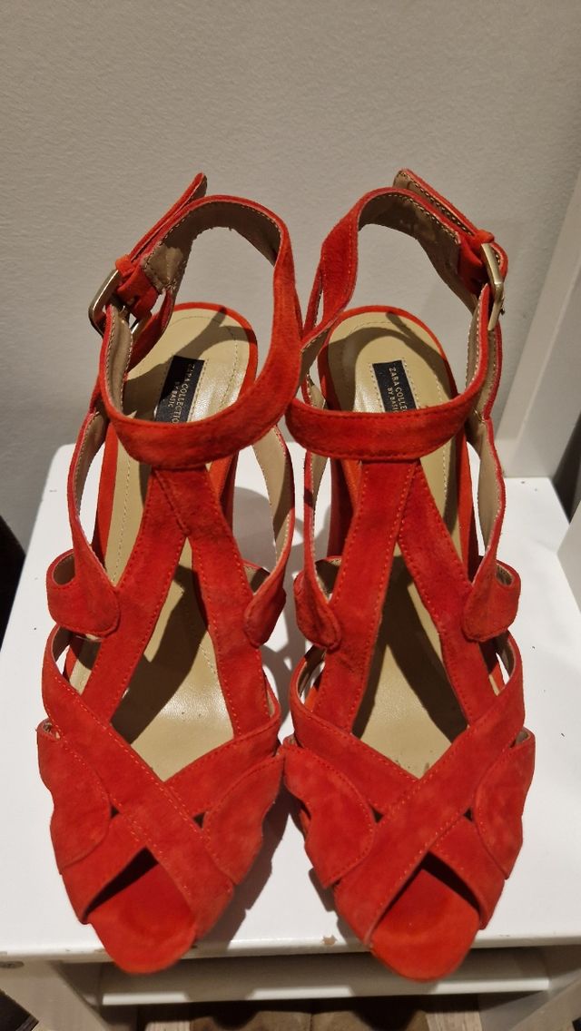 Zapatos tacón rojo - Sandalias 13cm tacón,poco uso