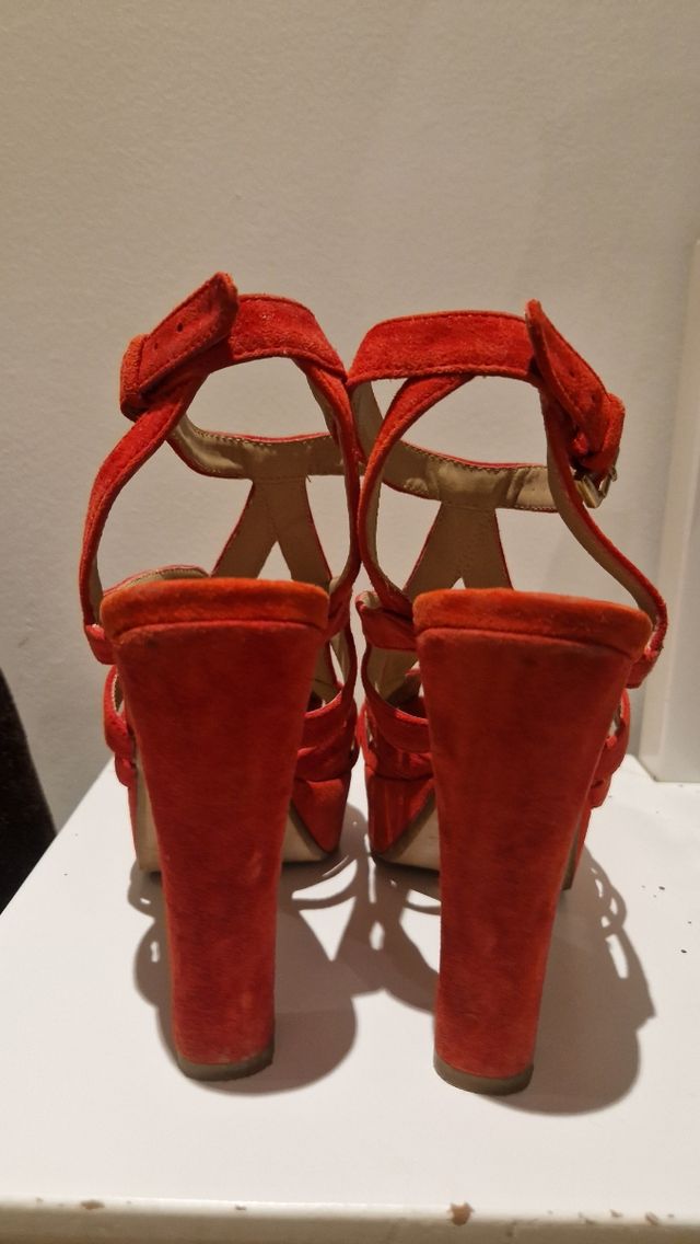 Zapatos tacón rojo - Sandalias 13cm tacón,poco uso