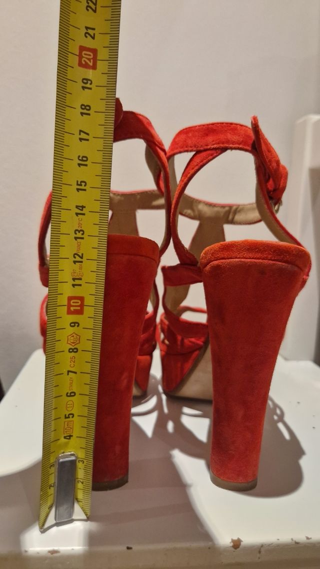 Zapatos tacón rojo - Sandalias 13cm tacón,poco uso