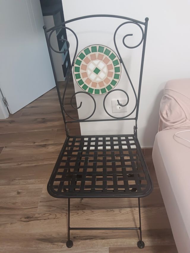Sillas terraza metalicas plegables, 2 unidades 