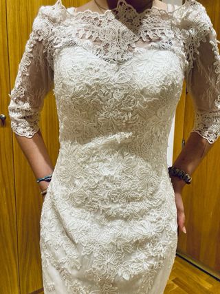 Vestido novia blanco talla XS