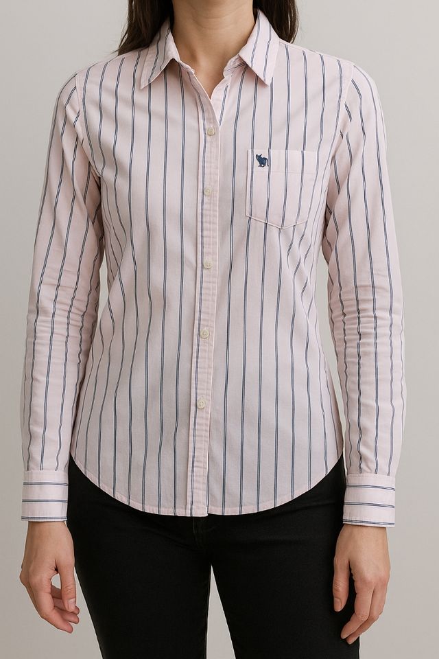 Camicia Abercrombie & Fitch rosa a righe tg S
