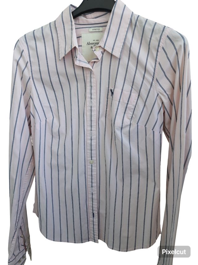 Camicia Abercrombie & Fitch rosa a righe tg S