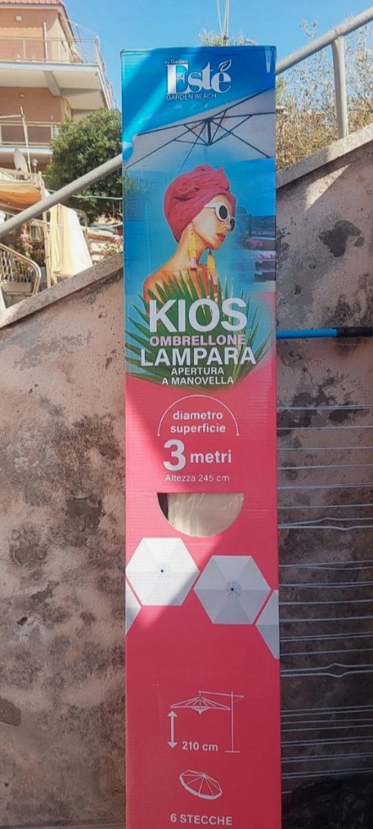 Ombrellone da giardino Fiste 3x3 mt beige