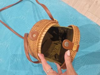 Bolso rafia redondo marrón