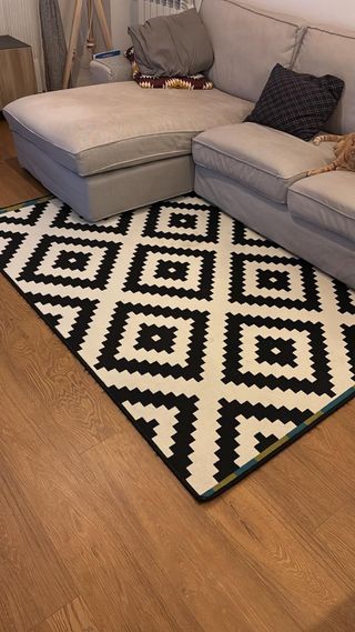 Alfombra Ikea blanco-negro 2x2
