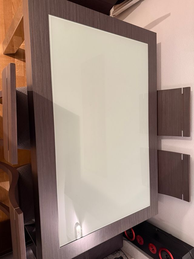 Tavolo da pranzo moderno - vetro e legno