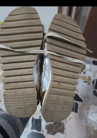 Sneakers beige oro donna