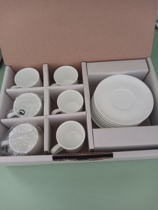 Set 6 Tazzine Caffè Porcellana Bianche