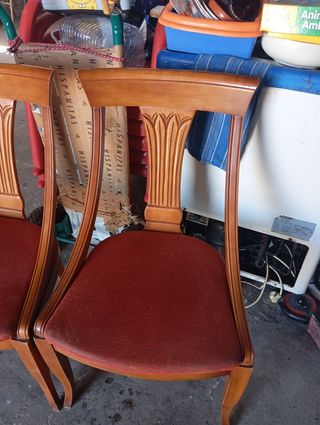 2 Sillas Comedor Madera Roja