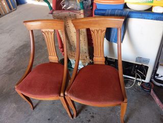 2 Sillas Comedor Madera Roja