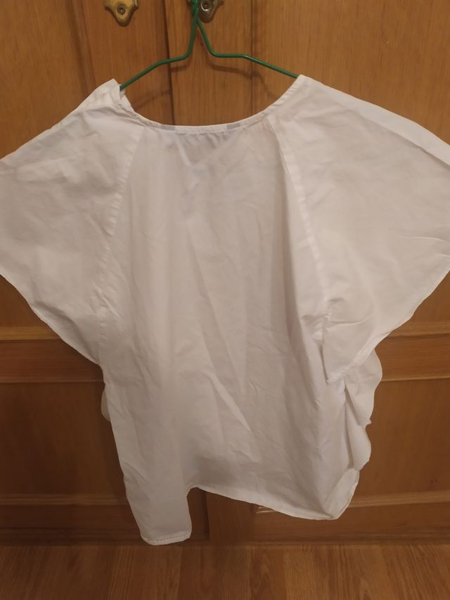 Blusa Zara blanca volantes