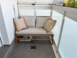 Sillón jardín beige de madera