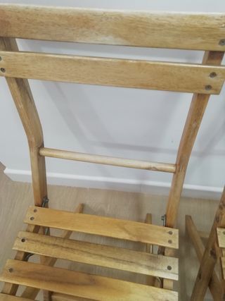 2 Sillas Plegables Madera Teka