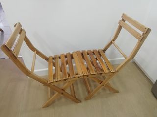 2 Sillas Plegables Madera Teka
