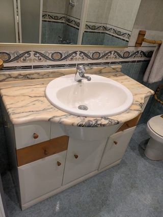 Mueble baño con lavabo - Blanco
