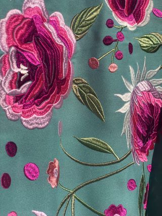 Mantoncillo Verde Agua Flecado a Mano