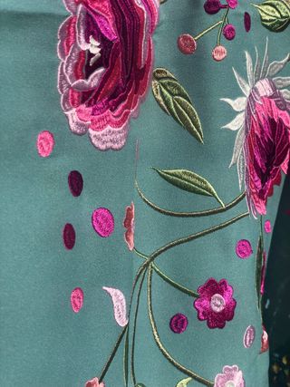 Mantoncillo Verde Agua Flecado a Mano