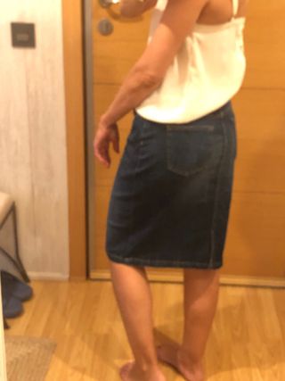 Falda vaquera midi azul