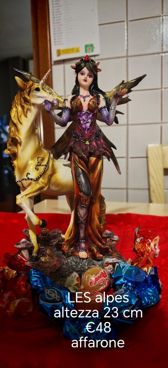 Fata su unicorno - Statuetta les alpes
