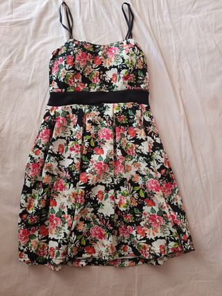 Vestito floreale nero