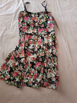 Vestito floreale nero