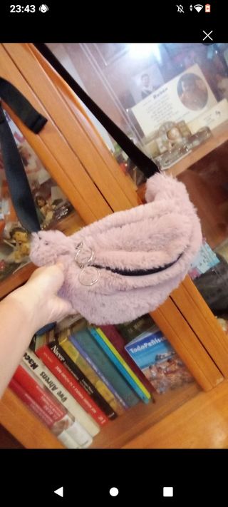 Riñonera peluche rosa