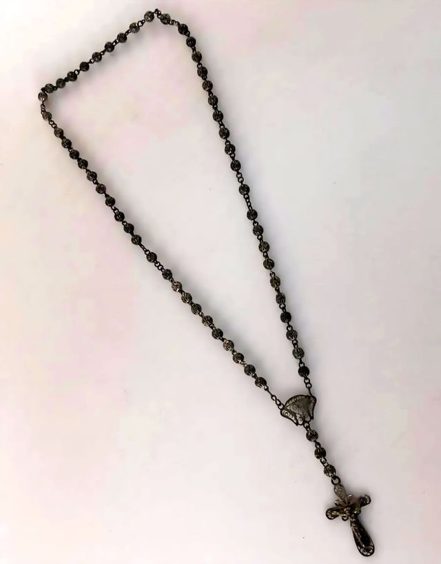 Rosario filigrana plateado