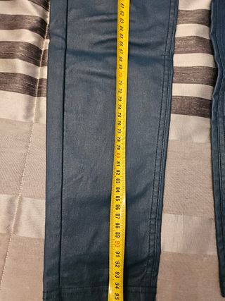 Pantalones cuero sintético verde azulado - Talla S