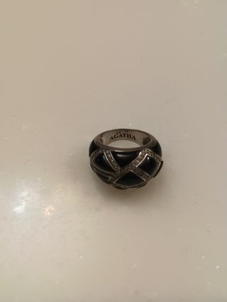 Anillo Agatha plata, circonitas y esmalte