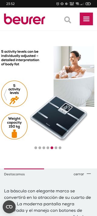 Báscula Baño Beurer BG-40 - Analizador Corporal