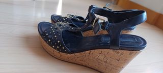 Sandalias cuña New Look negras - nº 38