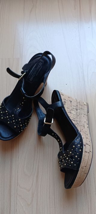 Sandalias cuña New Look negras - nº 38