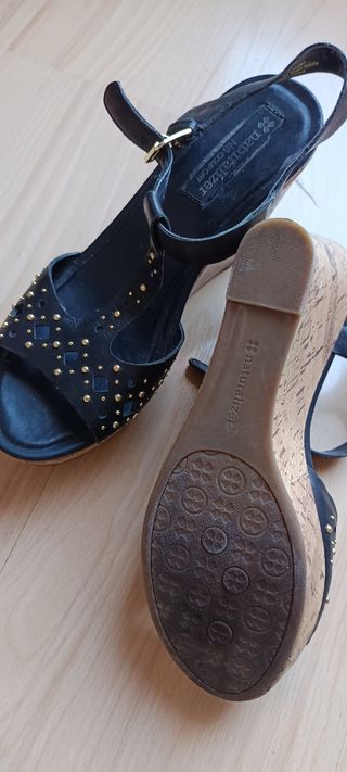 Sandalias cuña New Look negras - nº 38