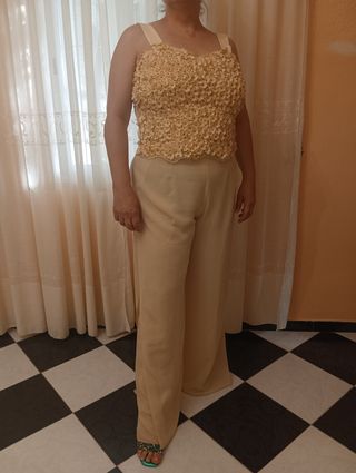 Traje beige 3 piezas eventos
