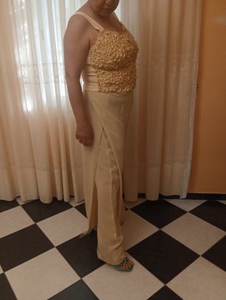 Traje beige 3 piezas eventos