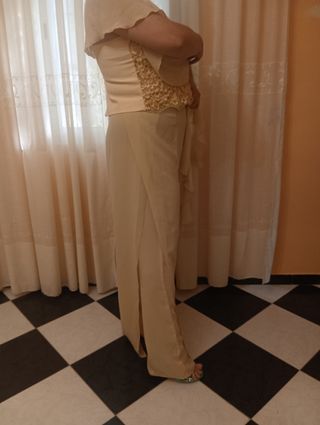 Traje beige 3 piezas eventos