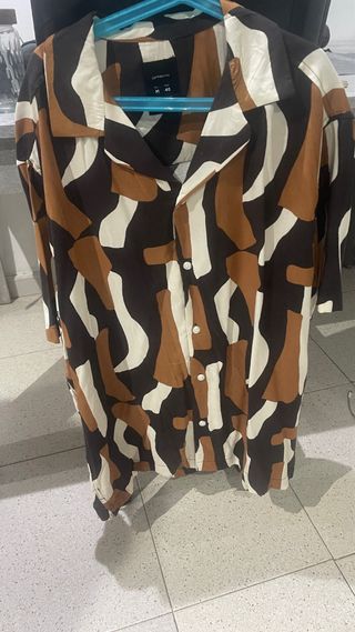 Camisa  hombre marrón-negra