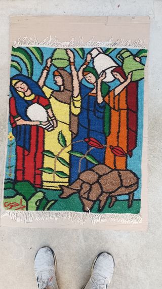 Tappeto vintage anni '50 lana multicolor