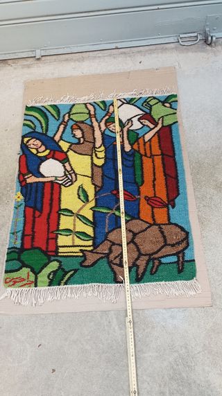 Tappeto vintage anni '50 lana multicolor