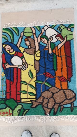 Tappeto vintage anni '50 lana multicolor