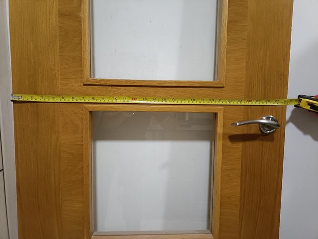 Puerta madera cristal 4 paneles