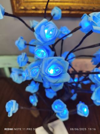 Lampara de rosas azules - Decoracion