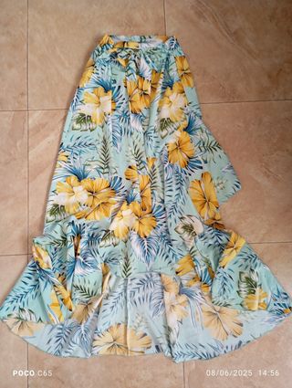 Falda larga floral verano