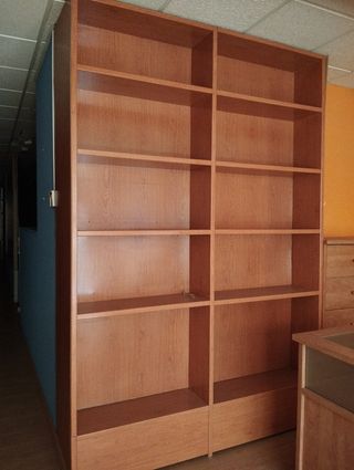 Estantería librería madera 2 módulos